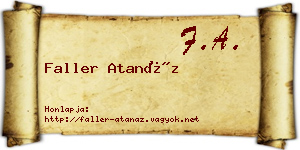 Faller Atanáz névjegykártya